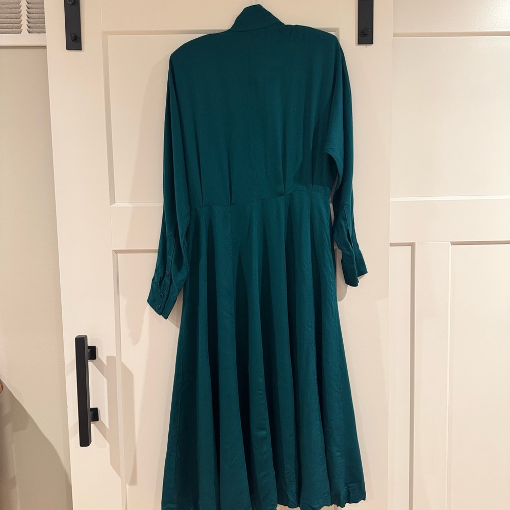 Vintage Teal Button-Up Diane Von Furstenberg Dress - Picture 3 of 6